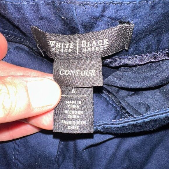 White House Black Market navy blue crop leg contour 6 slacks - Picture 2 of 4